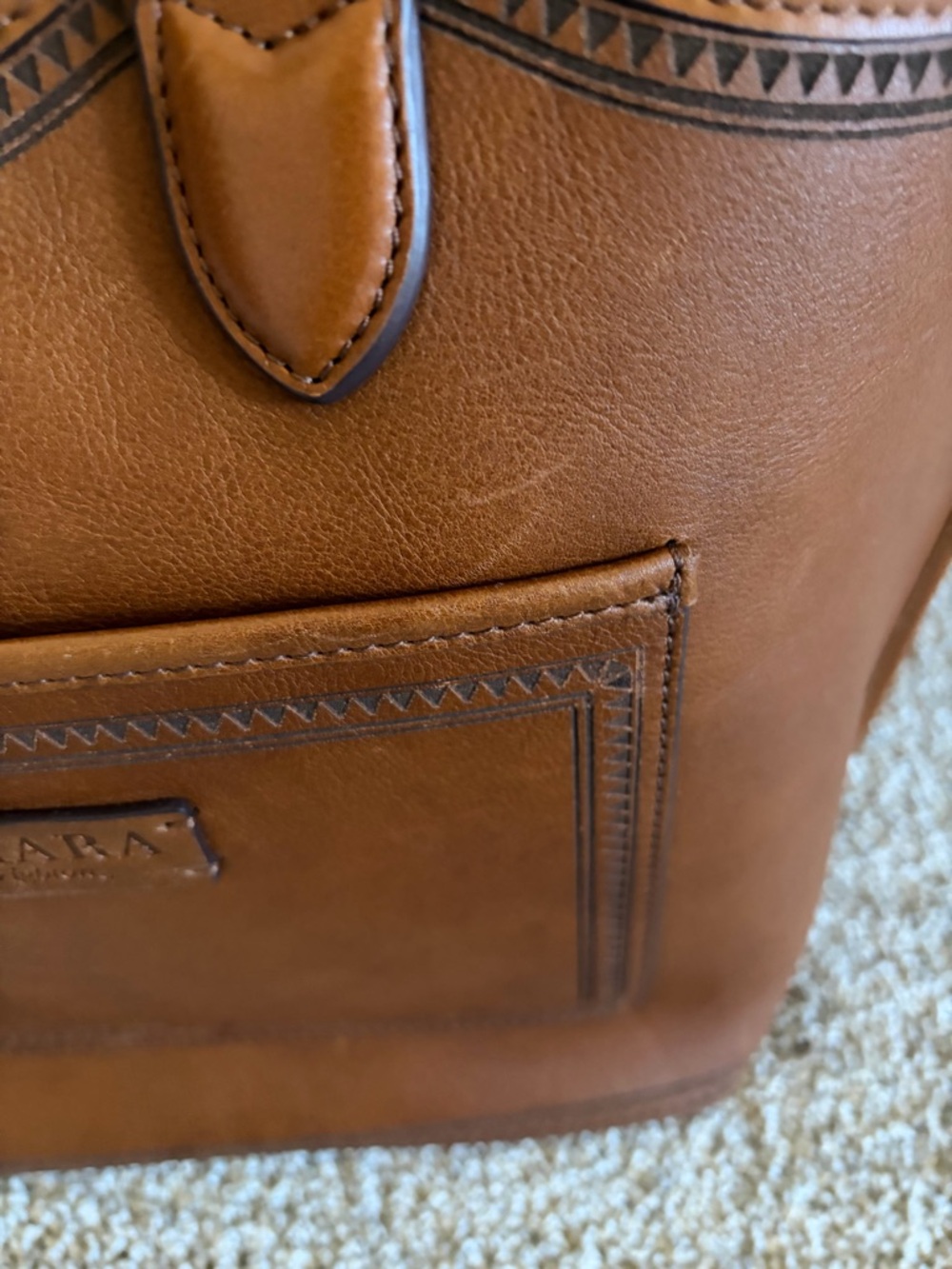 Brighton Riva Russet Leather Tote with Heart Charm - Picture 6 of 13